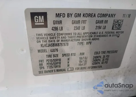 2019 Buick Encore Fwd Preferred из США, поврежденный, VIN KL4CJASBXKB797678